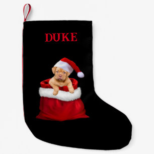 Santa Puppy Christmas Stocking