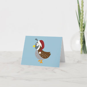 Santa Quail Holiday Card