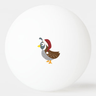 Santa Quail Ping Pong Ball