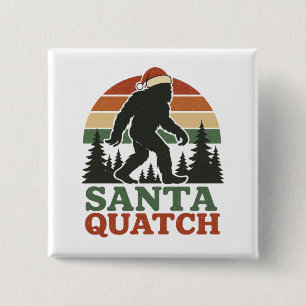 Santa Quatch Funny Bigfoot Christmas Sasquatch 15 Cm Square Badge