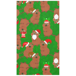 santa quokka australian christmas snowflakes tablecloth