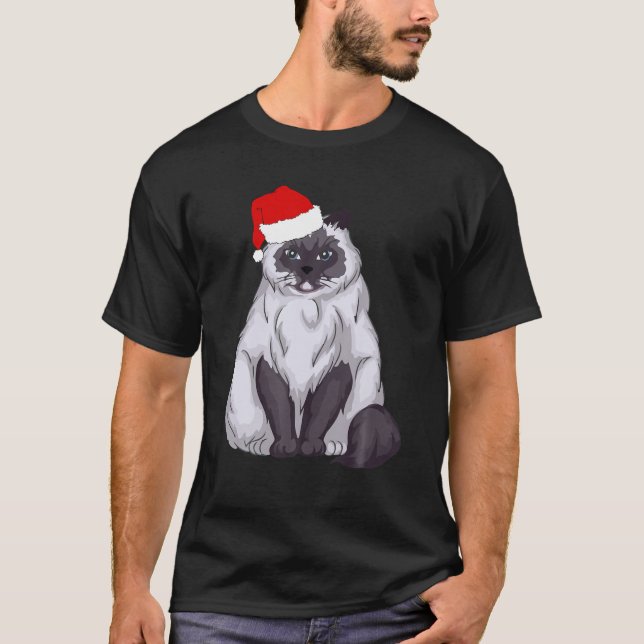 Santa Ragdoll Cat Christmas Pajama T Funny Xmas Gi T-Shirt (Front)