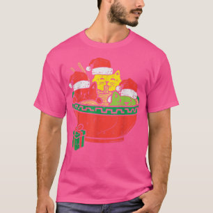 Santa Ramen Cats Anime Christmas Pajamas Xmas PJs T-Shirt