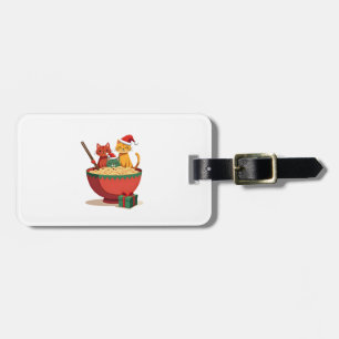 Santa Ramen Cats Anime Christmas Xmas Kids Girls M Luggage Tag