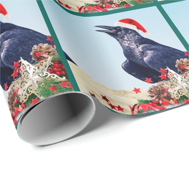 Santa Raven Unique Christmas wrapping paper (Roll Corner)