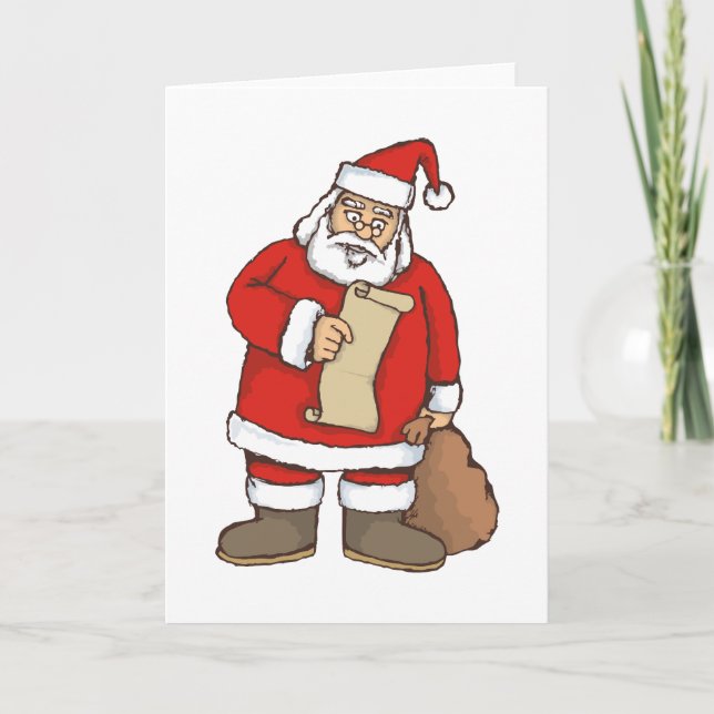 Santa reading holiday card (Front)