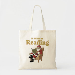 Santa Reading Tote Bag