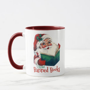 Santa Reads Banned Books Mug