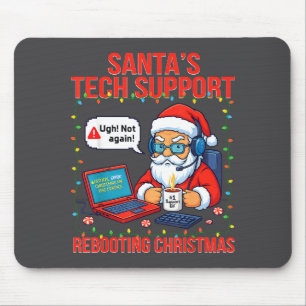 Santa Rebooting Support Engineer s Tech Smile Mouse Mat