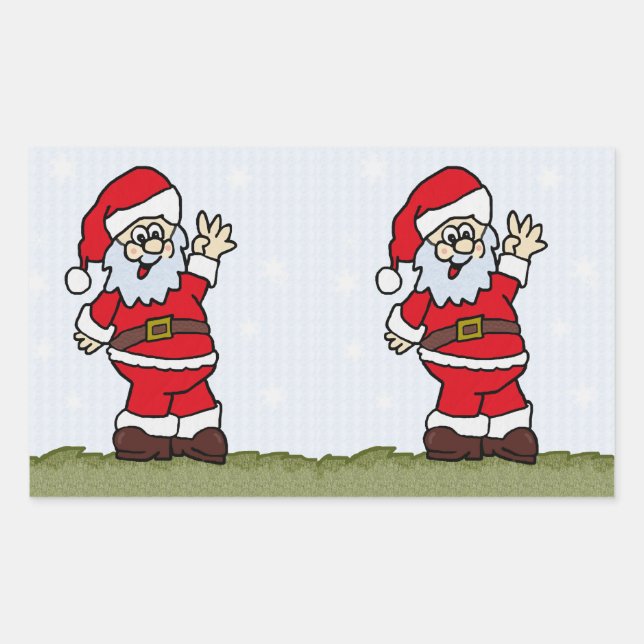 Santa Rectangular Sticker (Front)