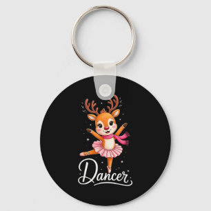 Santa Reindeer Ballet Dancer Cute Christmas Men Wo Key Ring
