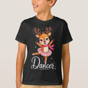 Santa Reindeer Ballet Dancer Cute Christmas Men Wo T-Shirt
