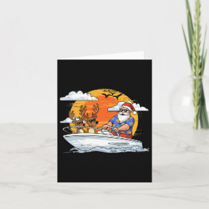 Santa Reindeer Christmas In July Summer Xmas Beach Card