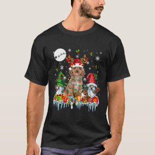 Santa Reindeer Cockapoo Couple Gnomes Christmas Li T-Shirt