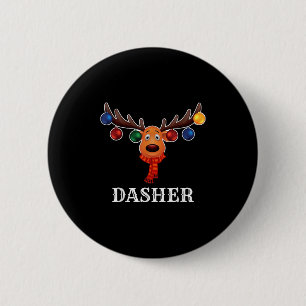 Santa Reindeer Dasher Xmas Group Costume  6 Cm Round Badge