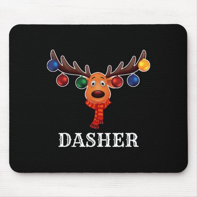 Santa Reindeer Dasher Xmas Group Costume  Mouse Mat (Front)
