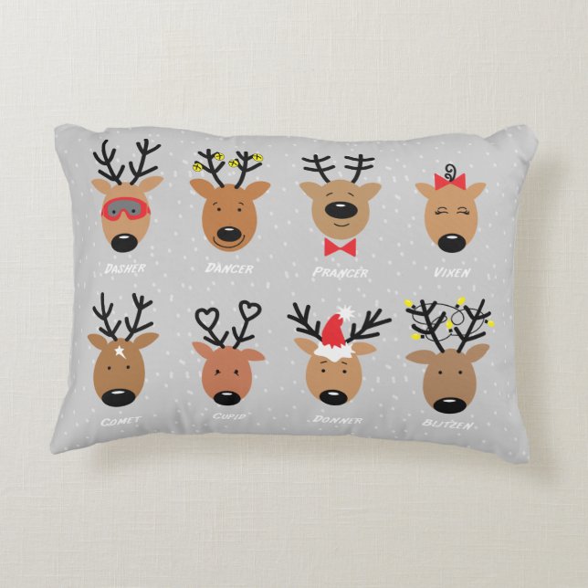 Santa Reindeer Decorative Cushion (Back)