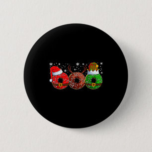 Santa Reindeer Elf Donut Doughnut Christmas Womens 6 Cm Round Badge