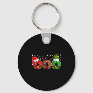 Santa Reindeer Elf Donut Doughnut Christmas Womens Key Ring