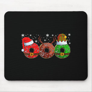 Santa Reindeer Elf Donut Doughnut Christmas Womens Mouse Mat