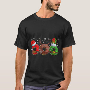 Santa Reindeer Elf Donut Doughnut Christmas Womens T-Shirt