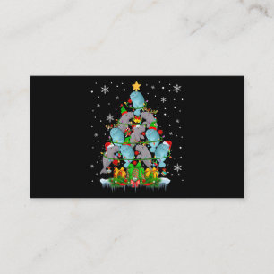 Santa Reindeer Elf Manatees Christmas Tree Lights  Business Card