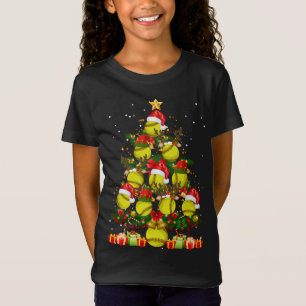 Santa Reindeer Elf Softball Christmas Tree Xmas T-Shirt