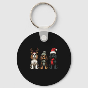 Santa Reindeer Er Spaniel Christmas Er Lover Pajam Key Ring