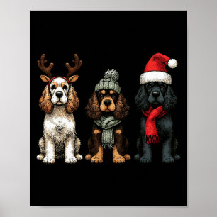 Santa Reindeer Er Spaniel Christmas Er Lover Pajam Poster