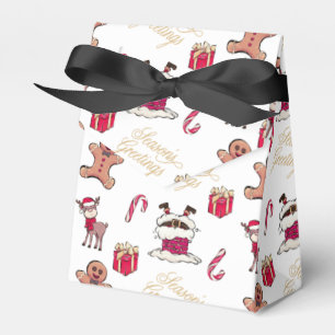 Santa Reindeer Gifts Gingerbread Men Candy Cane Favour Box