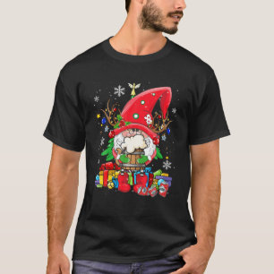 Santa Reindeer Gnome Drinking Beer Funny Christmas T-Shirt