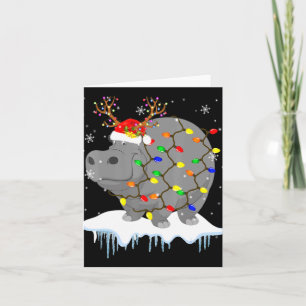 Santa Reindeer Hip Xmas Light Santa Reindeer Hip T Card