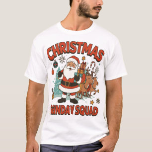 Santa Reindeer Holiday Crew Family Party Shirt