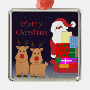 Santa & Reindeer Ornament