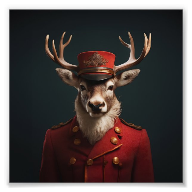 Santa Reindeer Photo Print (Front)