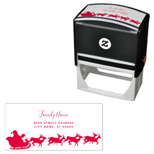 Santa Reindeer Return Address Self-inking Stamp