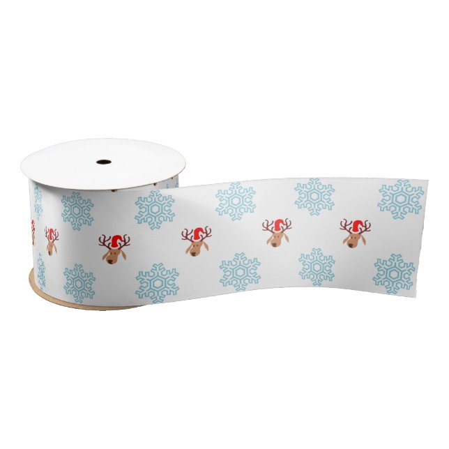 santa reindeer ribbon satin ribbon (Spool)
