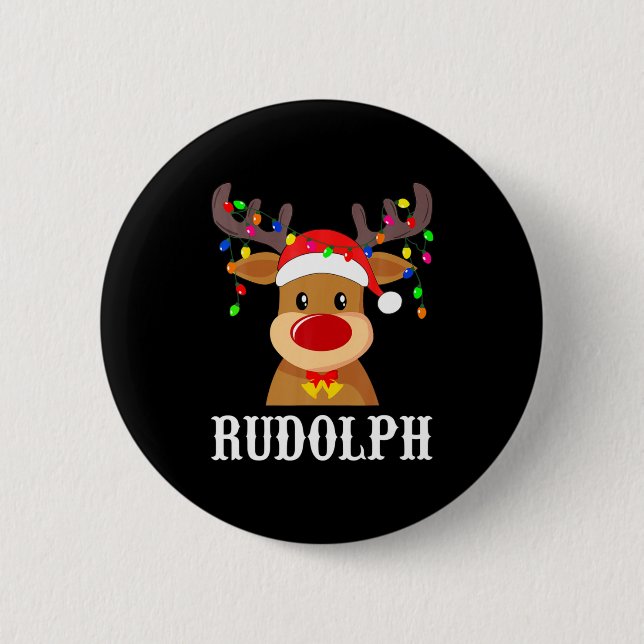 Santa Reindeer Rudolph Xmas Group Costume  6 Cm Round Badge (Front)