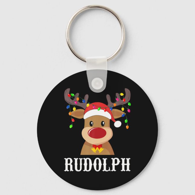 Santa Reindeer Rudolph Xmas Group Costume  Key Ring (Front)