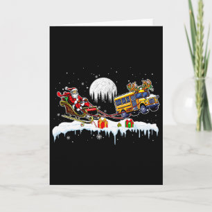 Santa Reindeer School Bus Christmas Driver Team Lo Card
