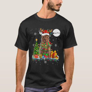 Santa Reindeer Shar Pei Christmas Tree Light Dog L T-Shirt