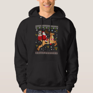 Santa Reindeer Shih Tzu Dog Presents Hoodie