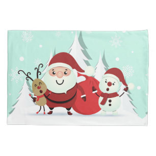 Santa, Reindeer & Snowman pillowcases