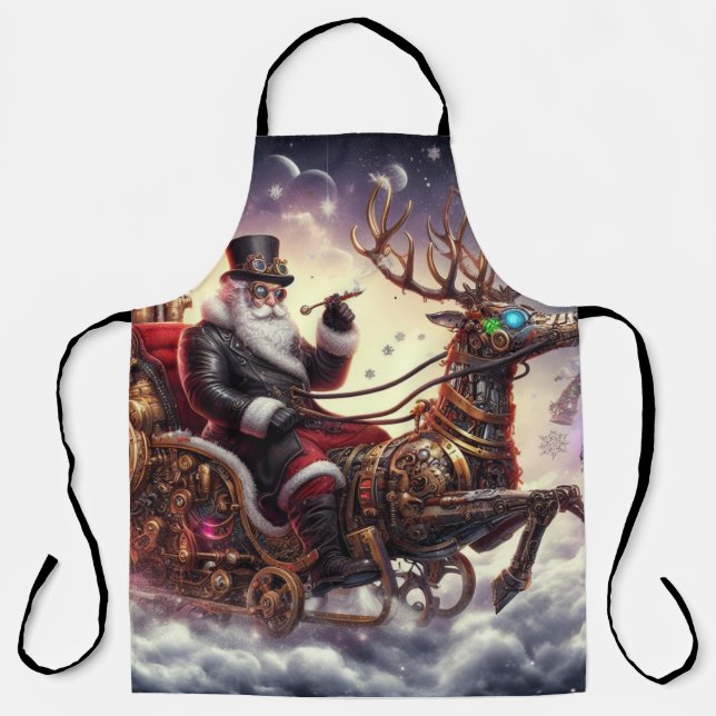 Santa/Reindeer steampunk Christmas/winter Apron (Front)