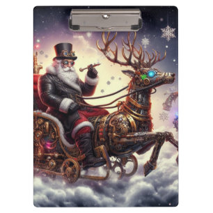 Santa/Reindeer steampunk Christmas/winter Clipboard