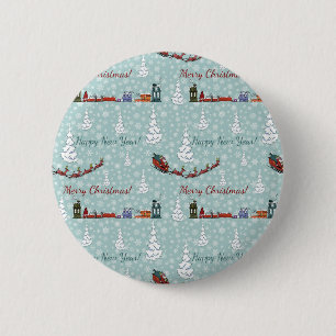 santa reindeer team 6 cm round badge