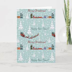 santa reindeer team card