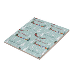 santa reindeer team tile