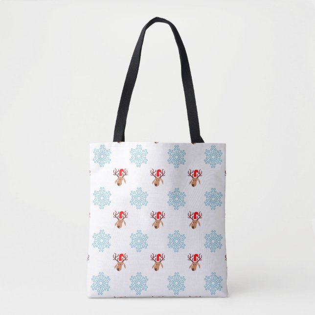 santa reindeer tote bag (Front)