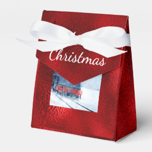 Santa, Reindeer Train Christmas Red Foil Favour Bo Favour Box